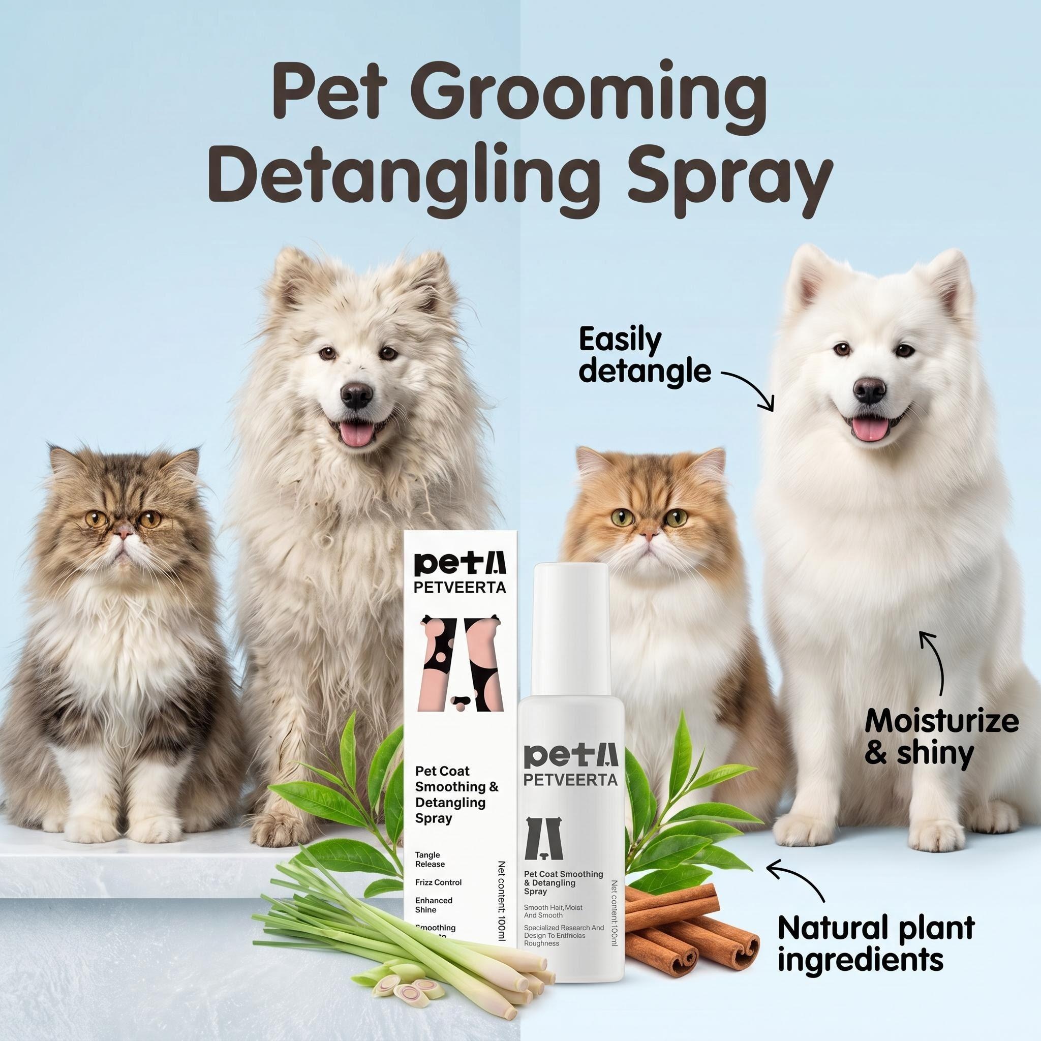 Spray anti-emaranhado para animais de estimação Spray suave para pêlos de animais de estimação