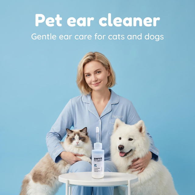 Limpador de orelhas para animais de estimação, manutenção diária, solução de limpeza de orelhas para cães e gatos OEM