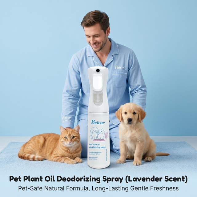 Spray desodorizante de óleo vegetal de lavanda para animais de estimação profissional para eliminação de odores e inibição de bactérias