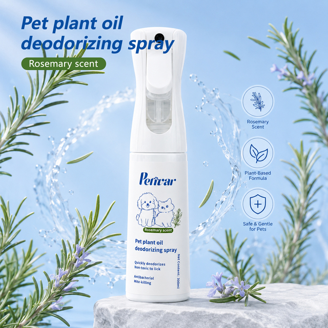 Spray profissional de alecrim natural para animais de estimação para remover odores diários e casacos refrescantes
