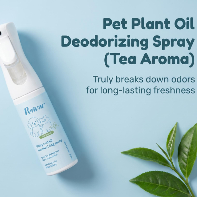 Spray profissional de óleo para plantas para animais de estimação com aroma de chá para remover odores ruins e matar ácaros