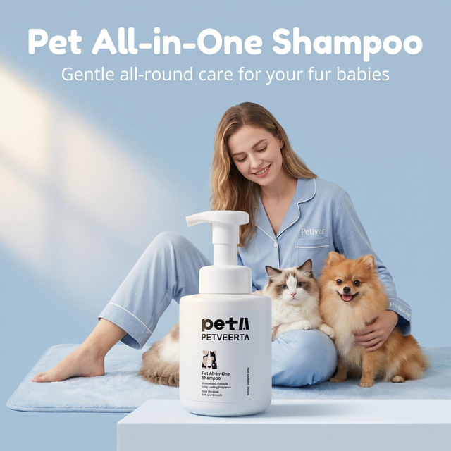 All in One Pet Shampoo Condicionador Limpeza Suave Cães Gatos