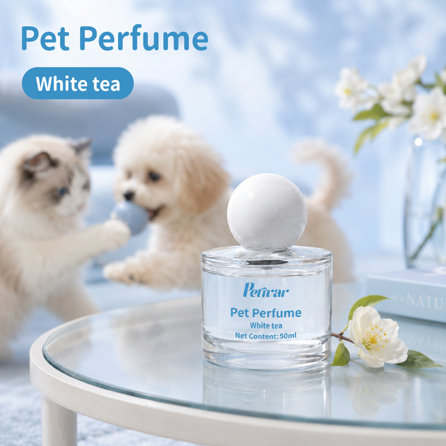 Spray profissional de perfume para animais de estimação com chá branco para eliminar odores de cães e gatos e prolongar o frescor
